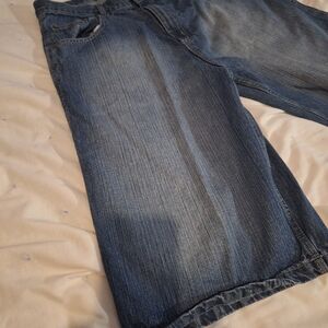 Outback Red Blue Distressed Jean Shorts